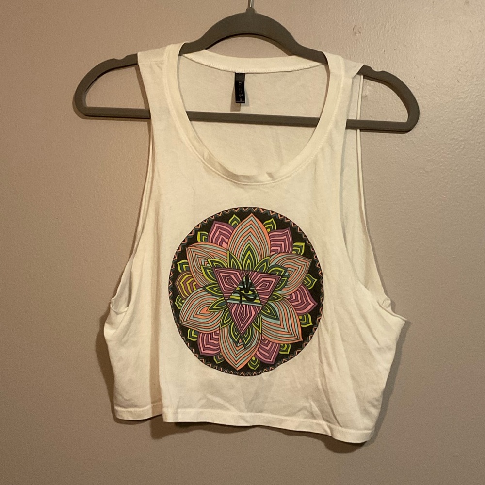 Women’s Full Tilt Eye of Horus Crop Tank Top Size Small